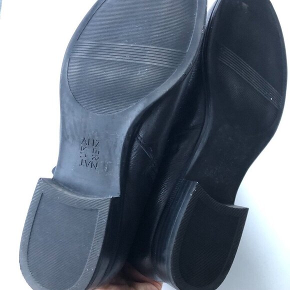 NATURALIZER Jillian Black Tall Knee High Leather Riding Boot Zipper Elastic 8.5M - Picture 14 of 16